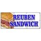 Signmission Reuben Sandwich Banner Heavy Duty 13 Oz Vinyl with Grommets B-96 Reuben Sandwich - alternate 1